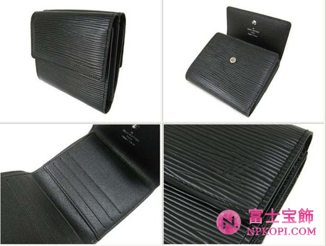 (LOUIS VUITTON)ルイヴィトン 財布コピー エピ財布 Wホック ポルトフォイユエリーズ ノワール M63632